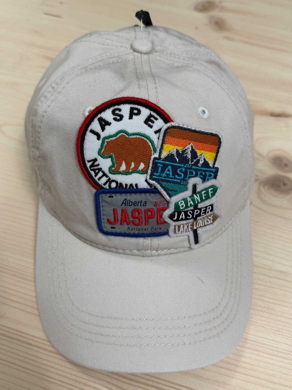Jasper Embroidered Patch Men’s Baseball Cap - Cream